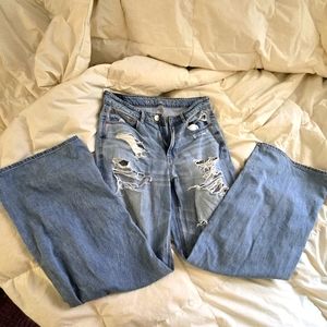 American Eagle wide leg distressed jeans